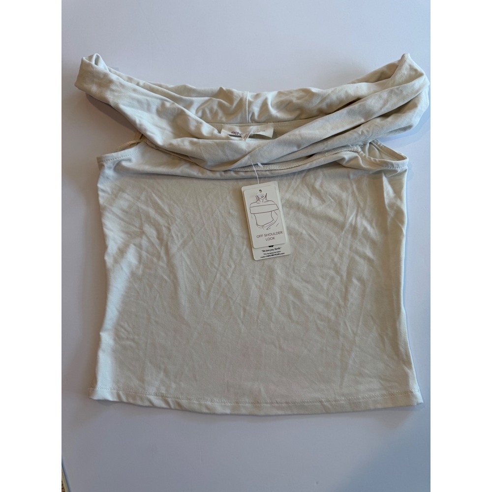 Pink Rose Womens Cream Off Shoulder Cowl Neck Knit Top Small NEW - Picture 4 of 9